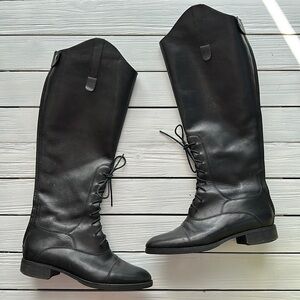 Joie Tall Black Zipper Back Equestrian Style Tall Boots size 5.5